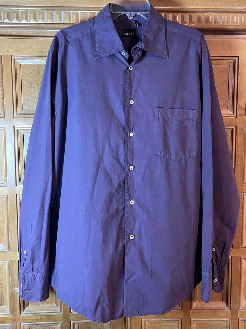 Coast Made in Italy Men’s XL Purple Long Sleeve Button Front Dress Shirt